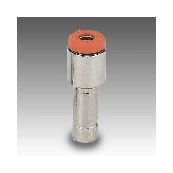Straight push-in connector, reducing R8, tube 14 mm × 12 mm, brass