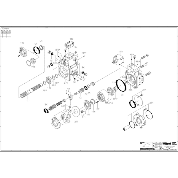 Seal kit for Kawasaki K3VL112/140 pump