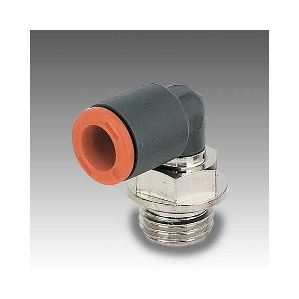Push-in elbow RL34, tube 6 mm × thread 1/8", technopolymer