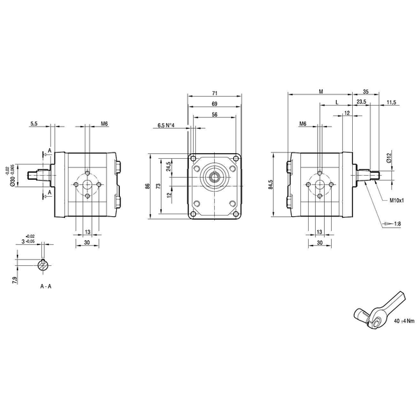 Marzocchi GHP gear pump GHP1D2