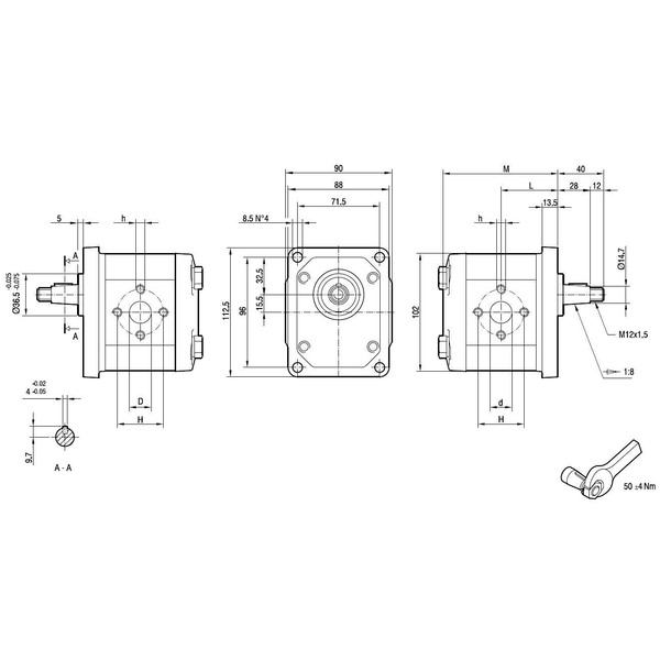 Marzocchi GHP gear pump GHP2D25