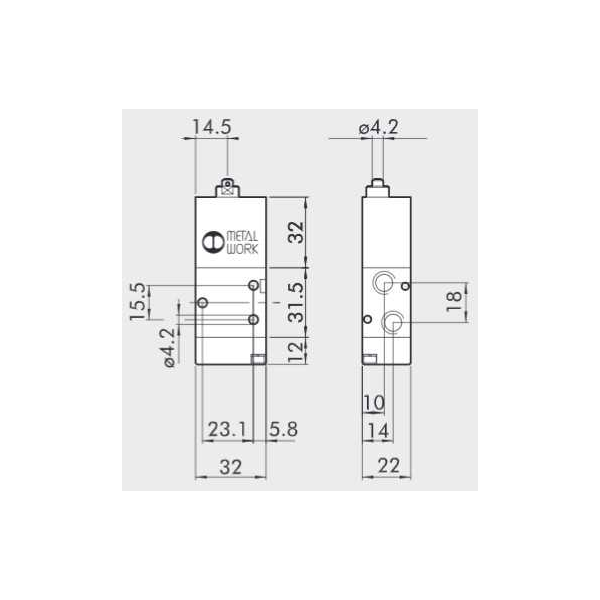 Manual directional valve Series 70 3/2 1/8"