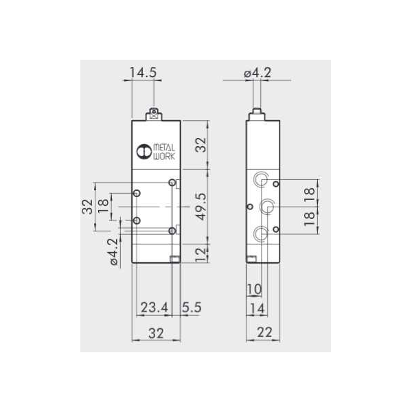 Manual directional valve Series 70 5/2 1/8"