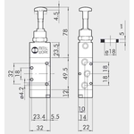 Manual directional valve Series 70 5/2 1/8"