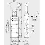 Manual directional valve Series 70 5/2 1/4"