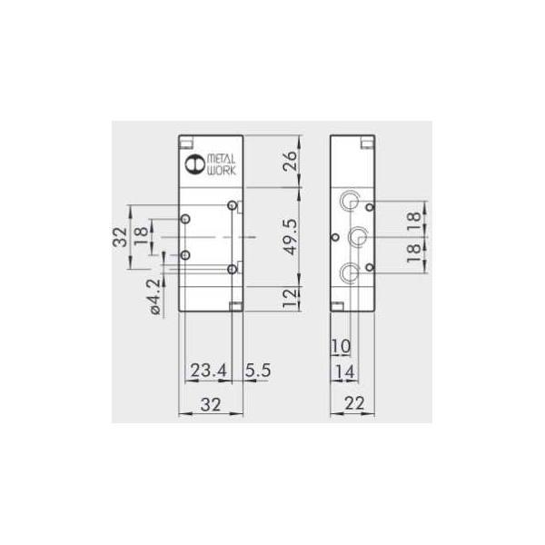 Pneumatically actuated directional valve Series 70 5/2 1/8"