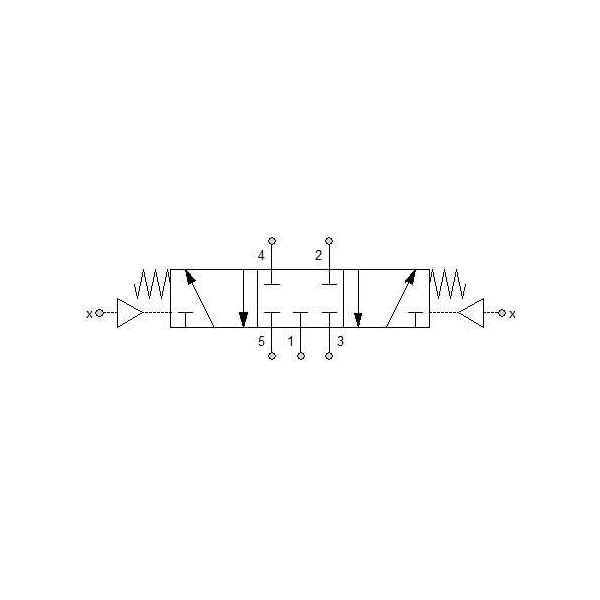 Pneumatically actuated directional valve Series 70 5/3 1/8"