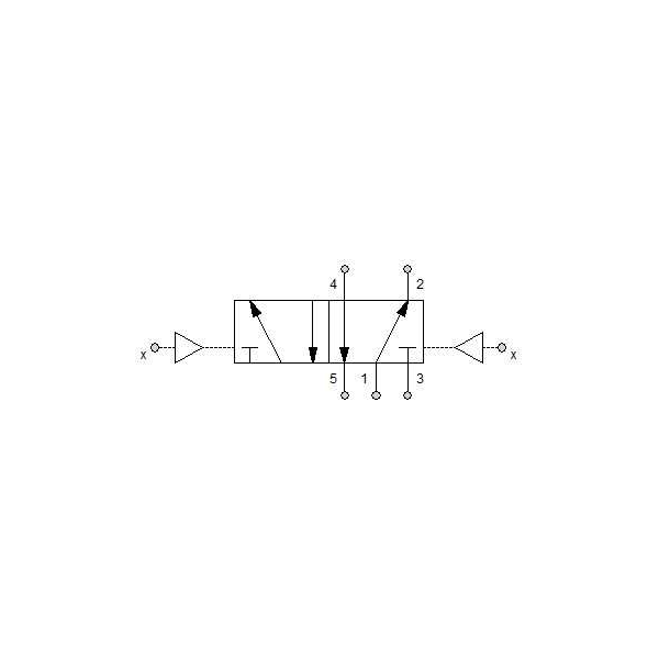 Pneumatically actuated directional valve Series 70 5/2 1/4"