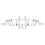 Pneumatically actuated directional valve Series 70 5/3 1/4"