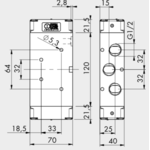 Pneumatically actuated directional valve Series 70 5/2 1/2"