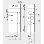 Pneumatically actuated directional valve Series 70 5/2 1/2"