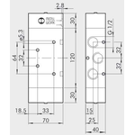 Pneumatically actuated directional valve Series 70 5/3 1/2"
