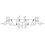 Pneumatically actuated directional valve Series 70 5/3 1/2"