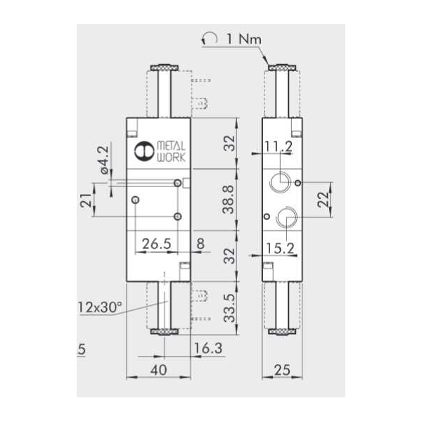 Solenoid valve Series 70 direct acting (SO) 3/2 1/4"