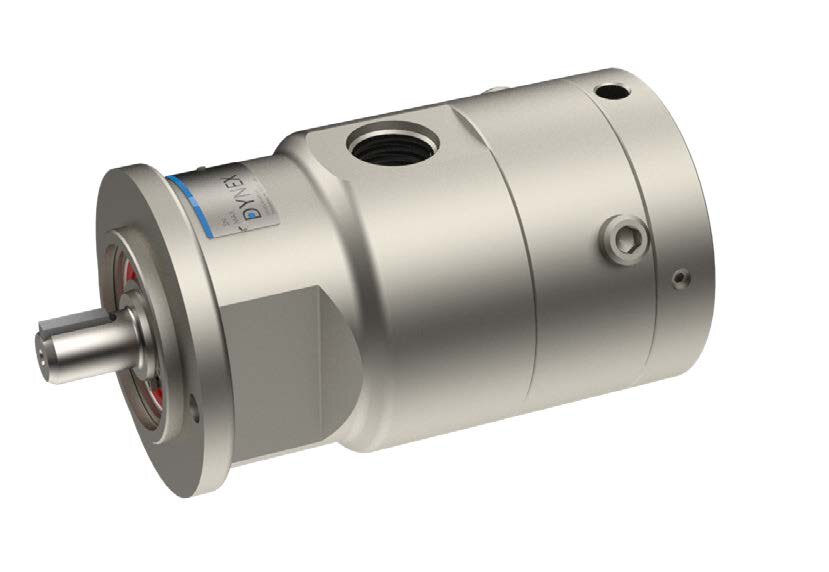 Produktbilde av DYNEX PF1300-20 rustfri høytrykkspumpe, utviklet for krevende hydraulikkapplikasjoner innen offshore, industri og wellhead control systems.