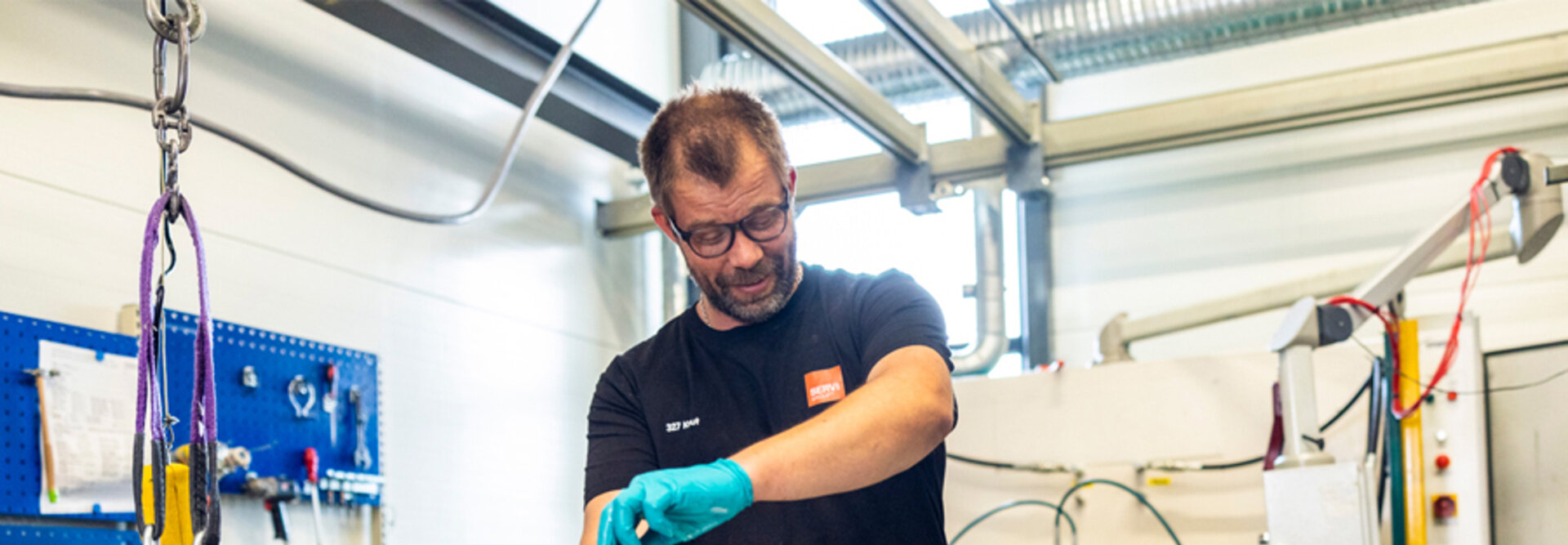  Image of an employee conducting function and pressure tests on a block