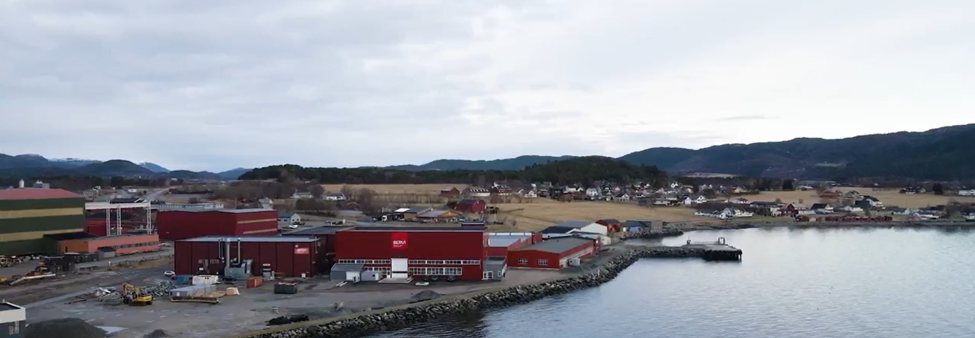 Drone photo of production hall 8 at Servi's office in Rissa